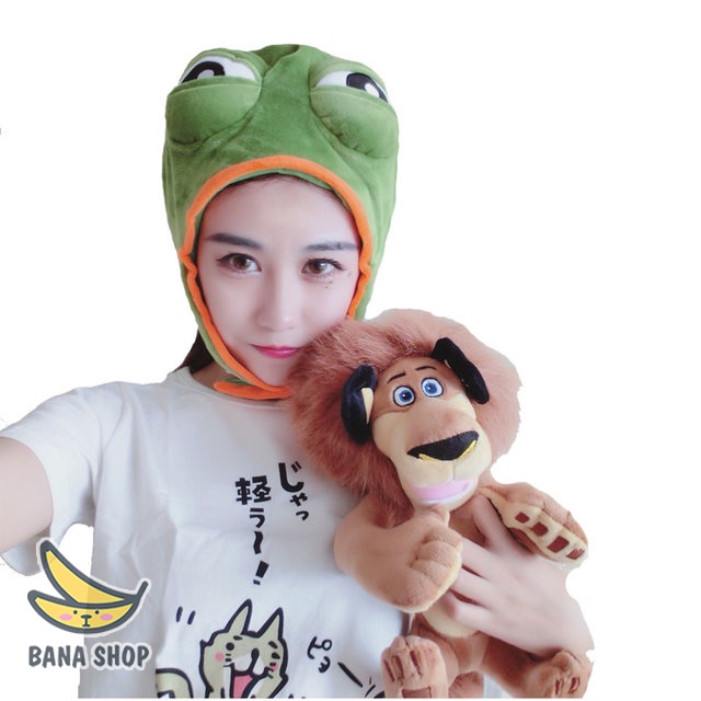 Mũ lông trùm đầu hình thú ếch xanh Pepe sad frog siêu bựa dành cho vozer voz