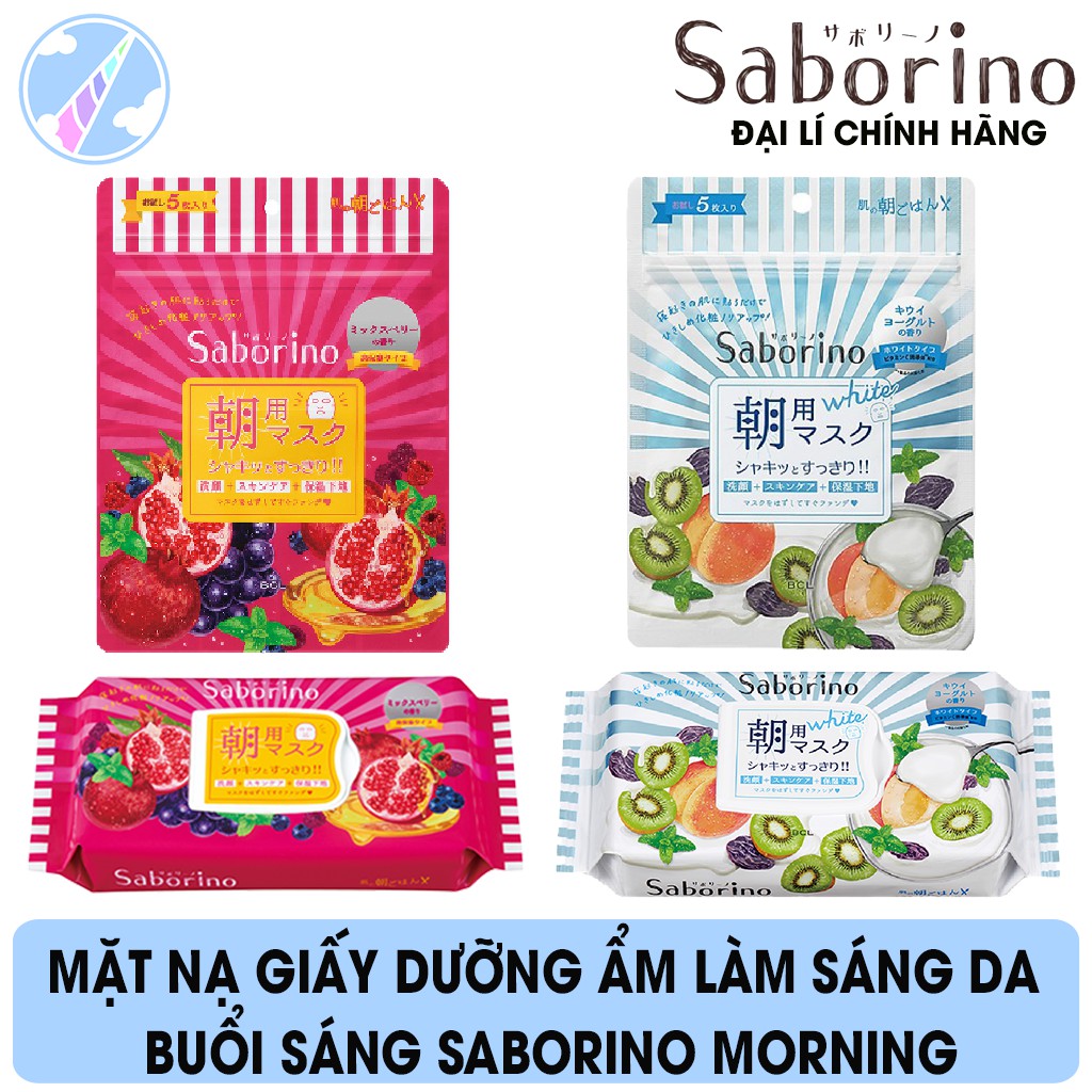 Mặt Nạ Dưỡng Ẩm Làm Sáng Da Buổi Sáng Saborino Morning Facial Sheet Mask