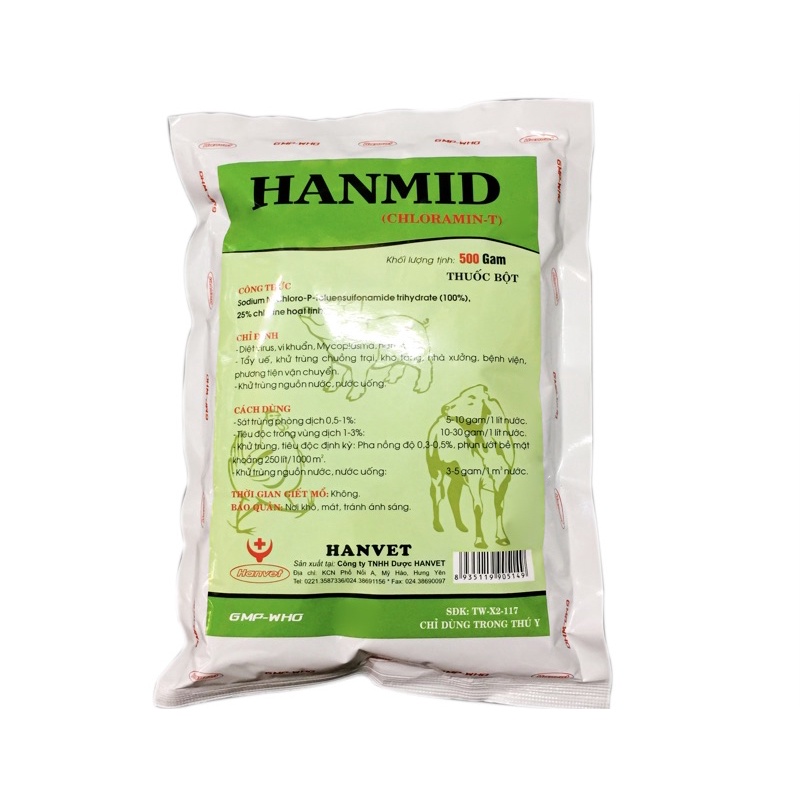 Bột sát trùng tiêu độc Hamid (Chloramin T) 500g