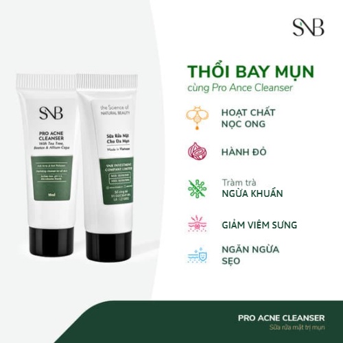 Bộ Sản Phẩm SNB Cấp Nước Gồm Nước dưỡng, Kem bôi mụn và Sữa rửa mặt 120ml