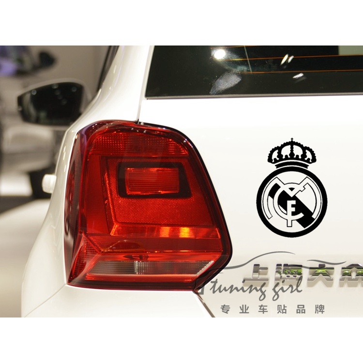 Miếng Dán Phản Quang In Logo Real Madrid Màu Laser Trang Trí Nắp Bình Xăng Xe Hơi / Laptop / Máy Tính Bảng / Điện Thoại