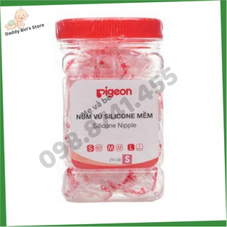 Núm ti silicone cổ hẹp Pigeon S / M / L
