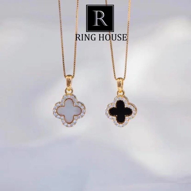 N50 Dây Chuyền Nữ Titan Không Đen Gỉ Cỏ 4 Lá Hai Mặt Đẹp