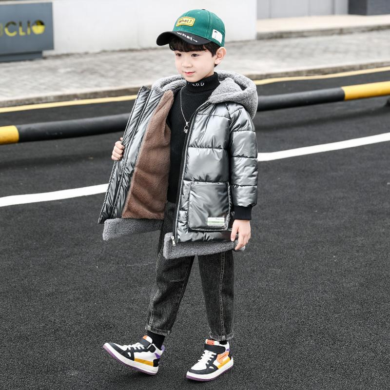 Boys Thick Cotton Velvet Winter Fur Clothing