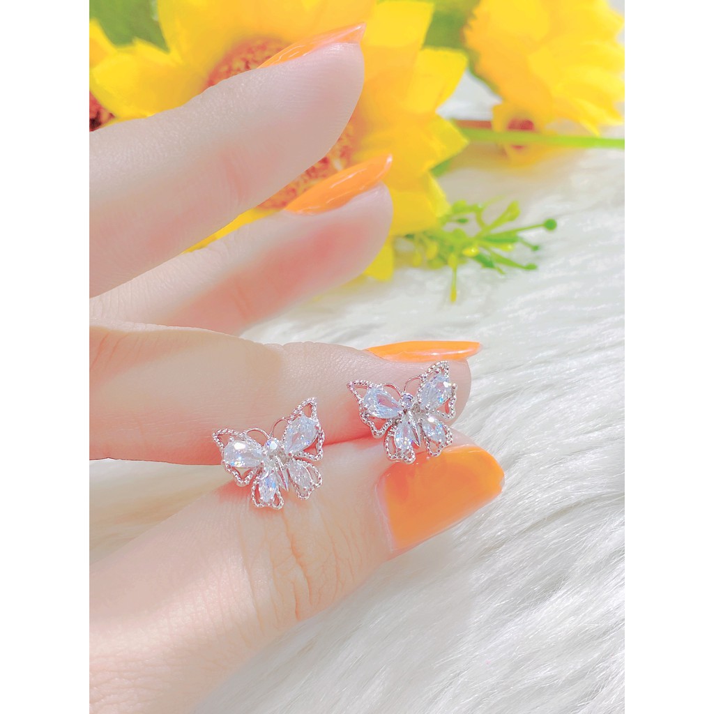Bông tai nữ - phụ kiện nail đính đá UHA , chuôi cài chắc chắn, kiểu dáng hiện đại, thu hút, sang trọng B1195134T-75