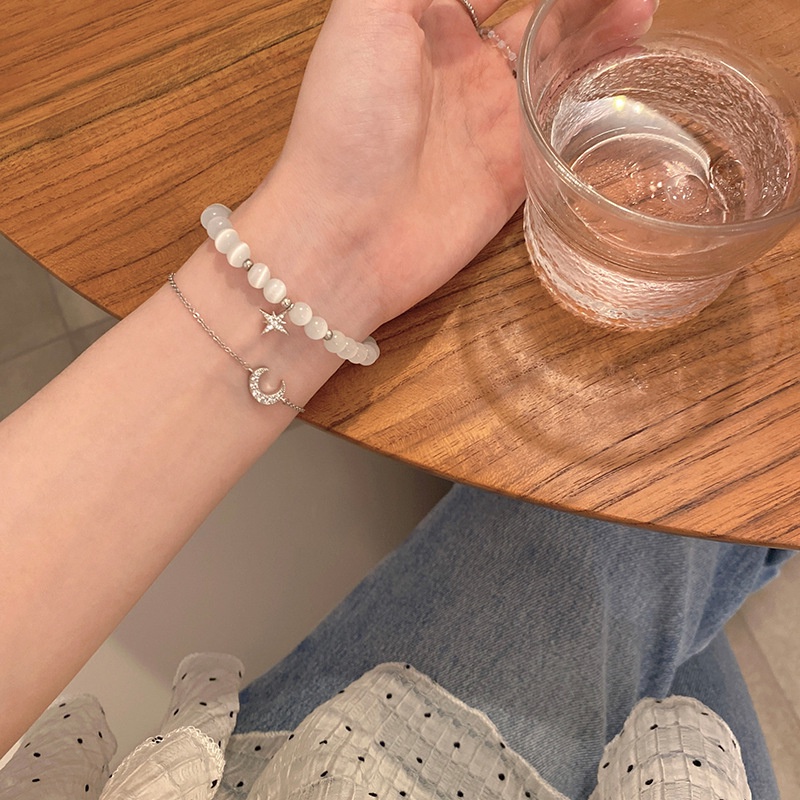 2022 Vòng Tay Nữ Đính Đá Opal Ngôi Sao Mặt Trăng