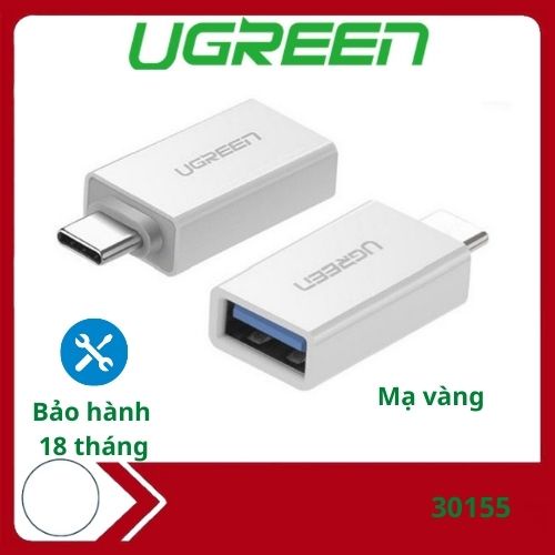 Đầu chuyển đổi Ugreen USB Type-C sang USB 3.0 30155 mạ vàng tốc độ 5Gbps