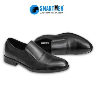 GIày lười Da bò Tăng chiều cao SMARTMEN GL-400 Đen