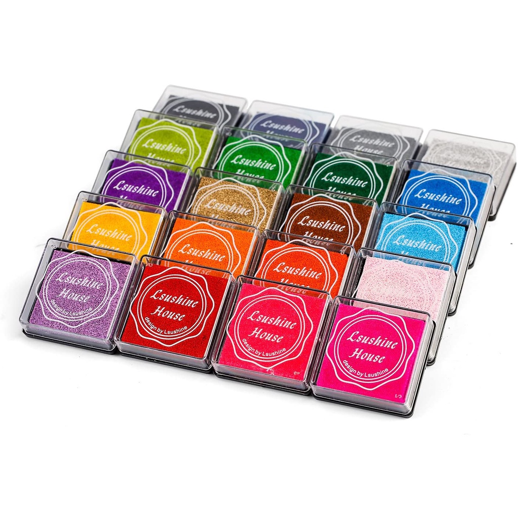 Set 20 Mực In Dấu Vân Tay 4x4cm Màu Sắc