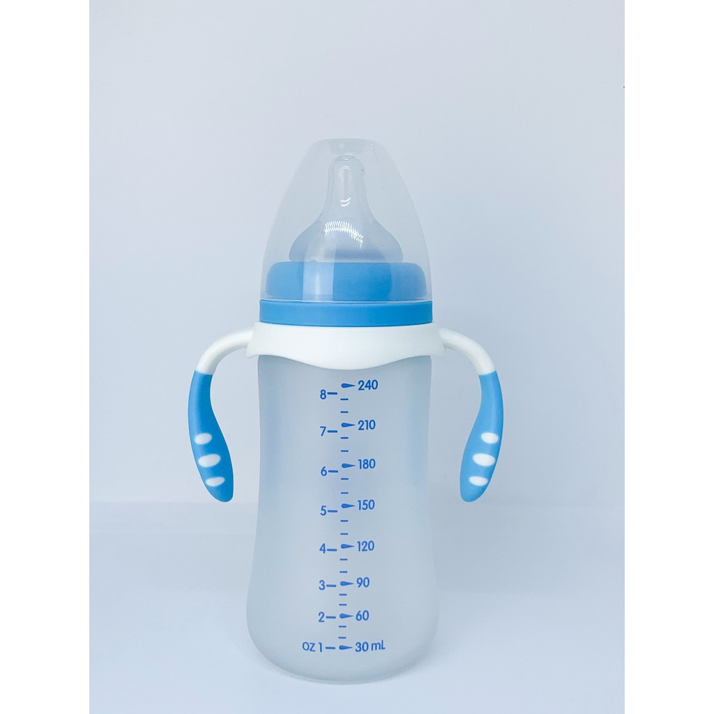 Bình sữa thủy tinh bọc silicon Gluck Baby 240ml