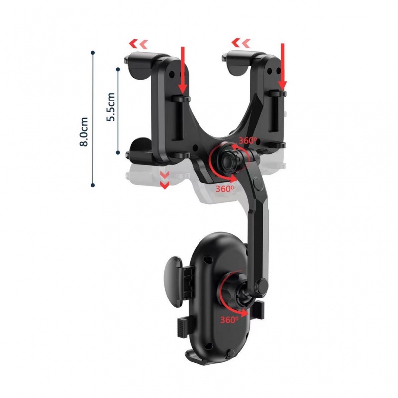 Giá giữ điện thoại GPS ANKNDO gắn gương chiếu hậu bên trong xe hơi xoay 360 độ điều chỉnh được