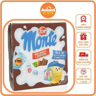 Váng sữa monte vị vani socola vỉ 4 hộp thơm ngon béo ngậy