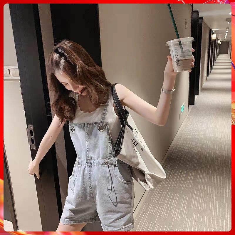 Jumpsuit Denim Dáng Rộng Phong Cách Hàn Quốc Thời Trang Xuân Hè 2020 Dễ Thương Cho Nữ
