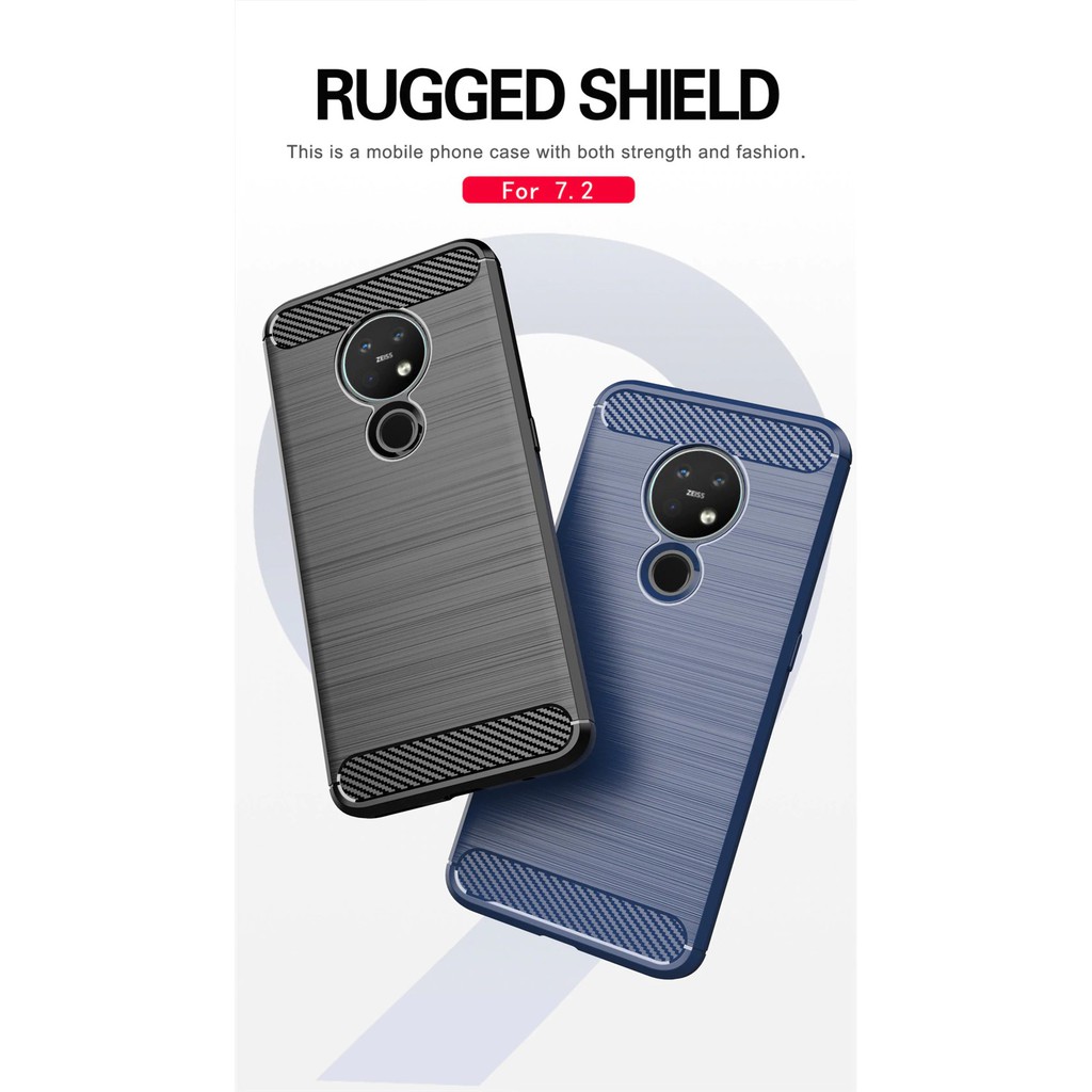 Ốp Lưng Nokia 6.2 / 7.2 Dẻo Carbon Phay Xước Chống Sốc