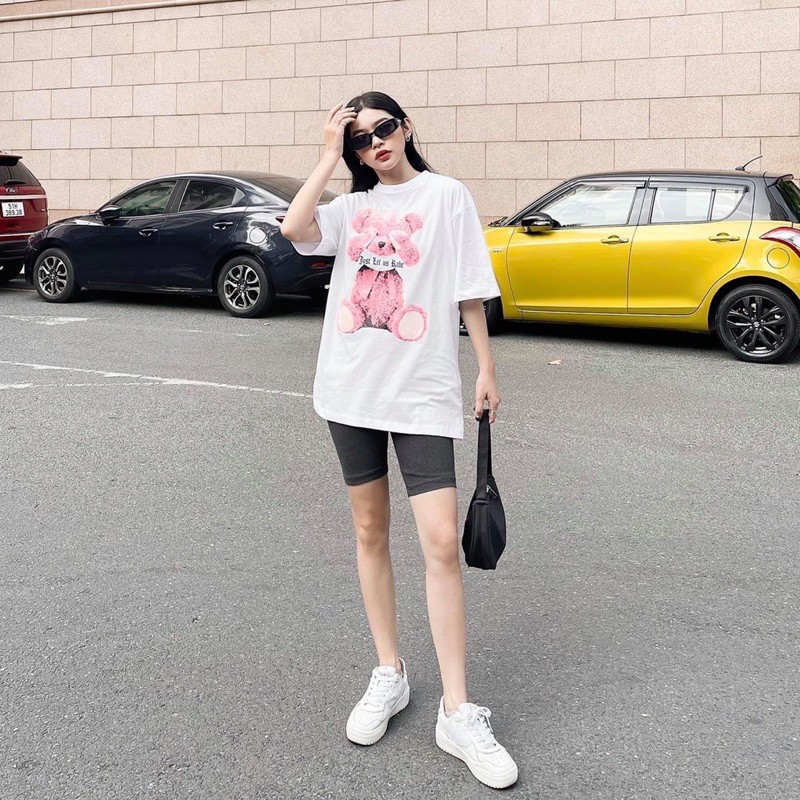 Sét bộ quần lengging áo gấu hồng, 4 đầu người TTN566