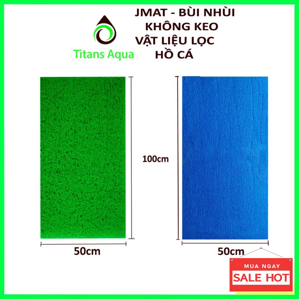 Jmat không keo - bùi nhùi lọc nước - 50cm x 100cm - vật liệu lọc hồ cá