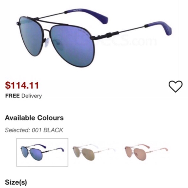 KÍNH CALVIN KLEIN UNISEX CHÍNH HÃNG (gold)