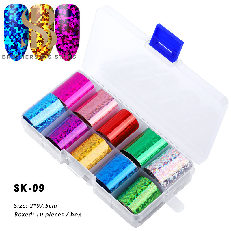 Hộp 10 cuộn miếng dán SUAKE dành cho trang trí móng tay nghệ thuật