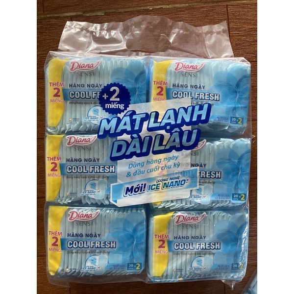 Băng vệ sinh Diana hàng ngày Sensi Cool Fresh gói 20 miếng