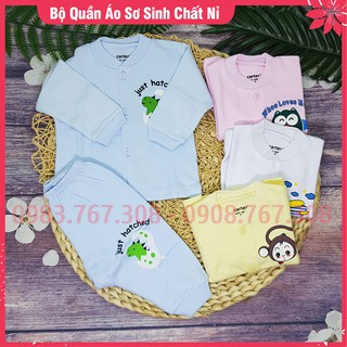 [QUẦN ÁO NỈ] Bộ Quần Áo Dài Tay Nỉ Carter Cho Bé Từ Sơ Sinh Màu Trơn