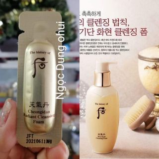 [Chính hãng]Combo 10 gói dùng thử Sữa rửa mặt Whoo Radiant Cleansing Foam