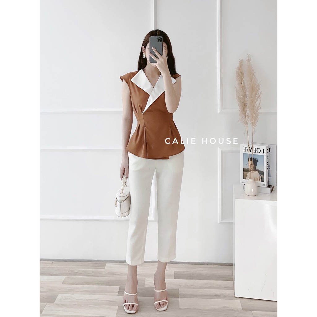 Áo peplum vai chờm thanh lịch thời trang thiết kế nữ Calie House A260 | BigBuy360 - bigbuy360.vn