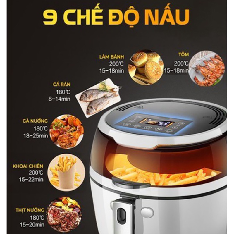 Nồi Chiên Không Dầu ABG NS Cao Cấp Dung Tích Lớn Công Nghệ Tự Động Chuyên Dụng Và An Toàn Cho Gian Bếp Gia Đình