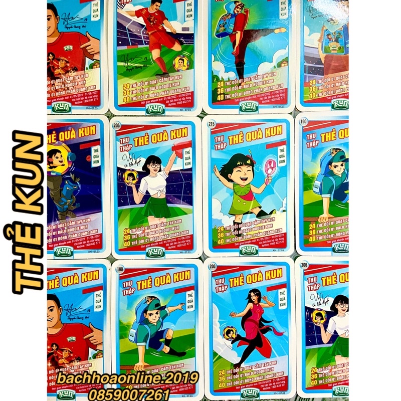 Mua COMBO 24/36/40 THẺ KUN ĐỔI QUÀ BALO HOODIE KUN, BÓNG KUN PHẢN QUANG