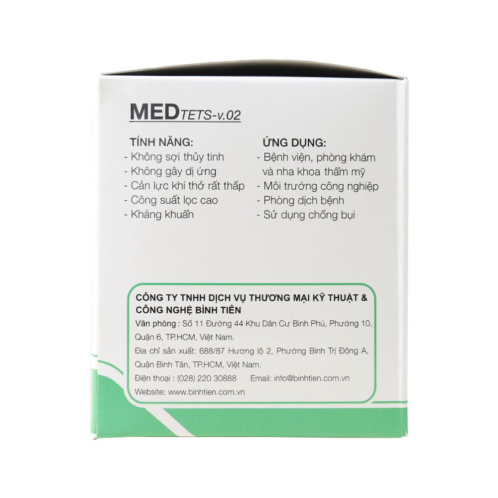 Khẩu Trang Y Tế 4 Lớp Kháng Khuẩn Cao Cấp Bình Tiên MEDTets - v.02