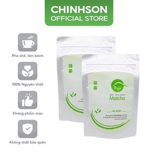 Combo 2 Bột Trà Xanh Nguyên Chất Fujicha Matcha Vụ Xuân dùng Pha Đồ Uống, Làm Bánh Kẹo, Đắp Mặt [100g X 2 Gói]