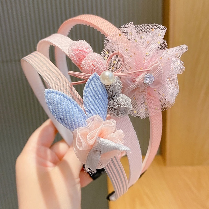 Băng Đô Cài Tóc Đính Hoa Kiểu Công Chúa Dễ Thương Cho Bé Gái