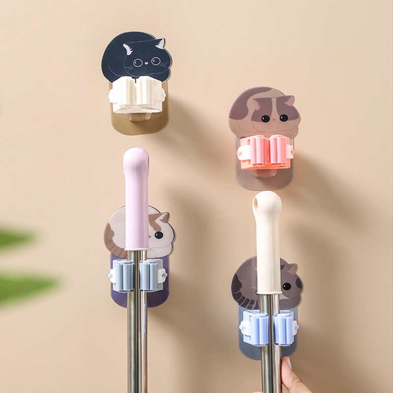 Móc Treo Cây Lau Nhà Gắn Tường Hình Mèo Dễ Thương Đa Năng
