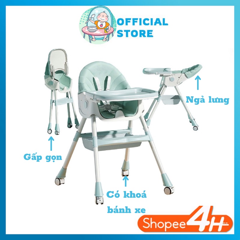 Ghế Ăn Dặm Cao Cấp KIDWOW Đa Chức Năng Thay Đổi Độ Cao Cho Bé Từ 6 Tháng Đến 5 Tuổi