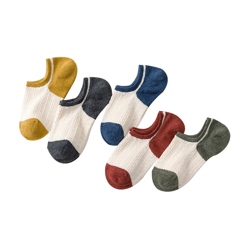 Set 5 đôi vớ ECMLN vải cotton cổ thấp phong cách retro