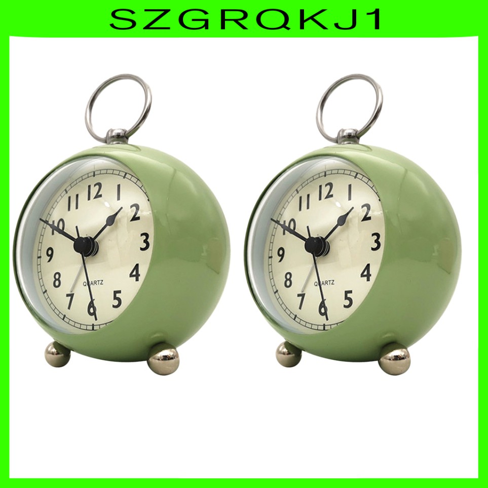 2 Đồng Hồ Báo Thức Quartz Để Bàn Màu Xanh Lá