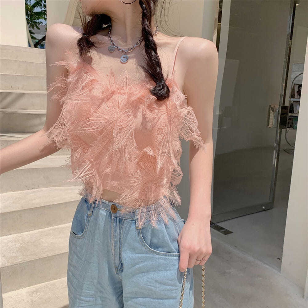 Jiashucheng Áo Hai Dây Dáng Ngắn Ôm Vừa Vặn Với Thiết Kế Lưng Đẹp Thời Trang Mùa Hè Cho Nữ