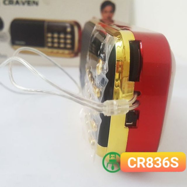 [Mã ELHACE giảm 4% đơn 300K] Loa Nghe Thẻ Nhớ CRAVEN CR-836S