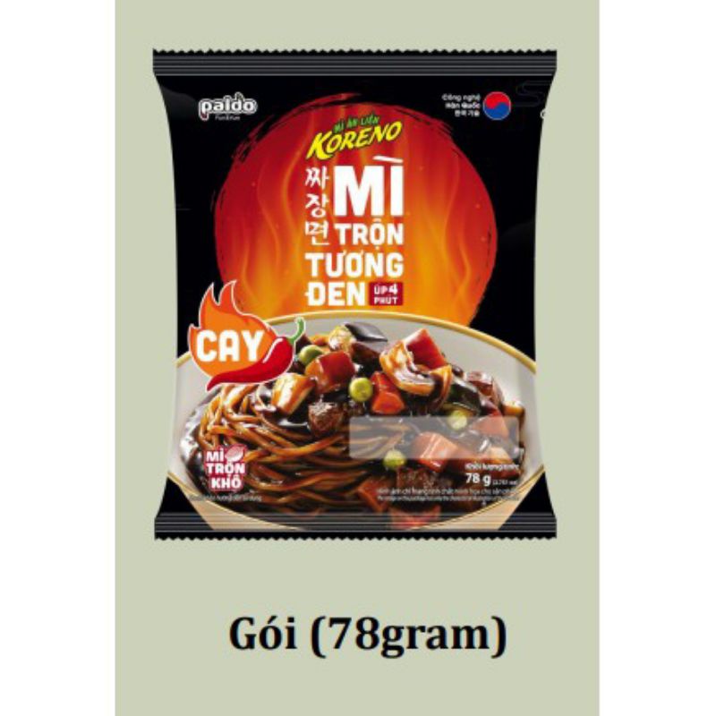 Hàng mới- ⚠️Mì Trộn Tương Đen Cay Hàn Quốc Koreno -78g