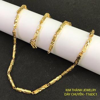 Dây chuyền nam ống trúc mạ vàng 18k phong cách hàn quốc