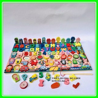 Bộ đồ chơi câu cá đa năng kèm chữ số và các chủ đề 89 chi tiết - Đồ chơi gỗ