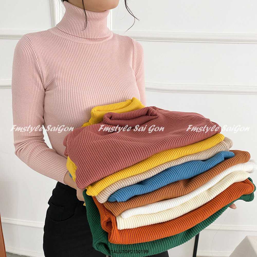 Áo len cổ lọ nữ tay dài form dài dày dặn thu đông ulzzang thời trang Fmstyle Saigon 21ALU10P21501 | BigBuy360 - bigbuy360.vn