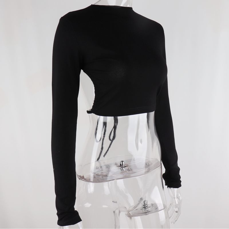 Áo Thun Lửng Dài Tay Hở Lưng Quyến Rũ Dành Cho Nữ