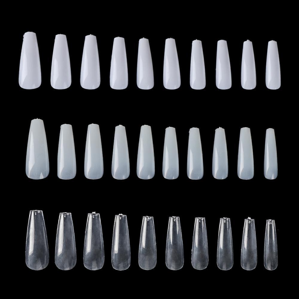 XIANTIN Hộp 100 Móng Tay Giả Múa Ba Lê Kèm Túi Đựng Ốp