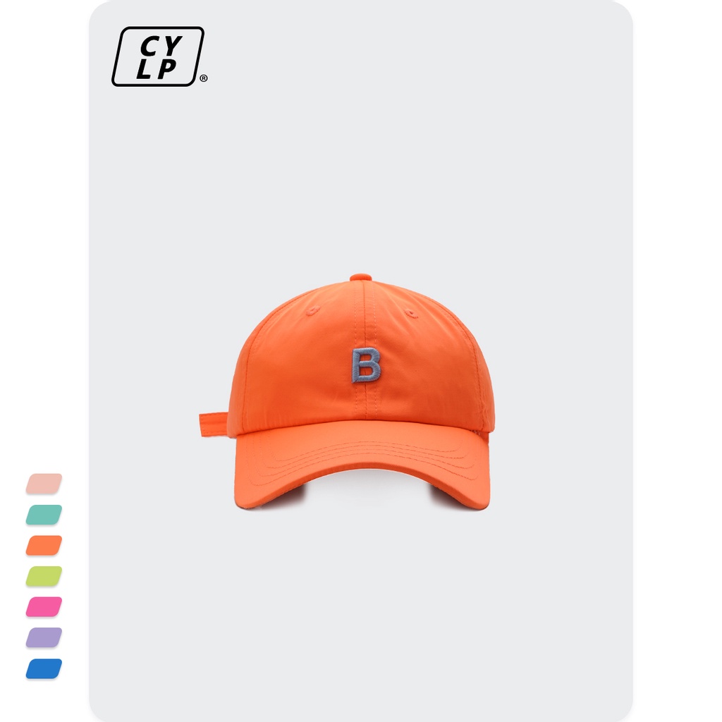 Mũ Lưỡi Trai Mềm Thêu Chữ B Màu Sáng Phong Cách Đường Phố Hàn Quốc
