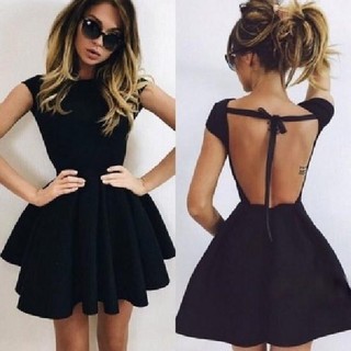 Đầm ngắn tay hở lưng quyến rũ cho nư đầm rộng đầm tay dài váy suông đầm chấm bi đầm boho đầm lolita váy lép đầm cổ vuông