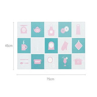 Giấy dán tường dán bếp phòng ngủ cách nhiệt chống nước màu vàng hình thú dụng cụ nhà bếp hàng cao cấp cho bé vui chơi