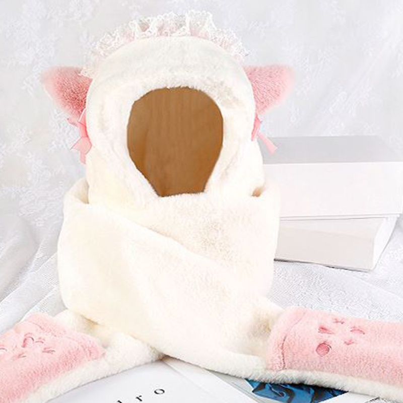 Youyo Khăn Choàng Cổ Dày Dặn Giữ Ấm Tai Gấu Hoạt Hình One Piece Thời Trang Mùa Đông Cho Bé Gái
