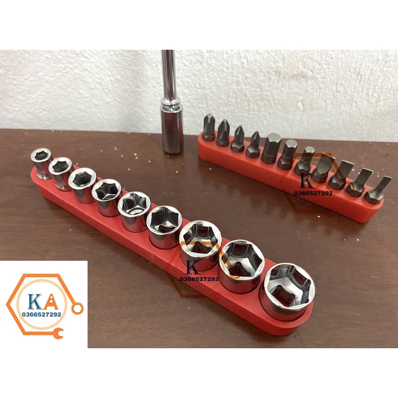 Bộ Dụng Cụ Tua Vít Tuýp Đa Năng 22 Món TOP TD-20108 - Bộ Tua Vít, Cán Vặn Chữ T, Đầu Vít Dẹt - Bake, Lục Giác
