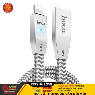 Cáp Sạc Nhanh Tự Ngắt Cho iPhone iPad Chống Rối Chống Đứt Hàng Chính Hãng Hoco U11 Có Đèn Led BH Ba Tháng Lỗi Đổi Mới