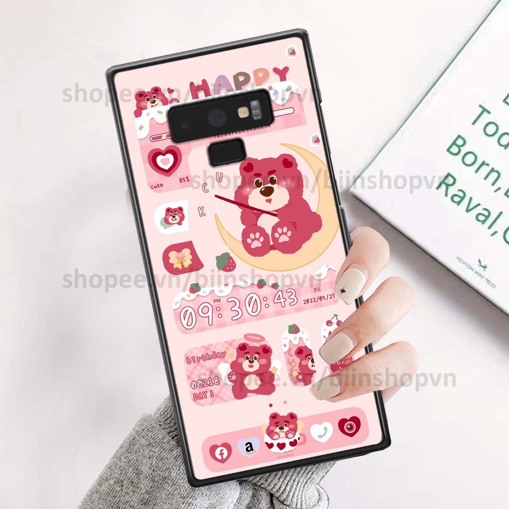 Ốp Samsung Note 9 in 3D icon gấu nổi siêu xinh, siêu đáng yêu, cá tính phong cách